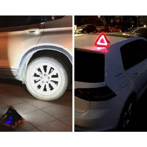 Car Warning Light Triangle Bright 3 LEDs Taillight Waterproof Sign Lamp Truck Strobe Emergency Repair Lantern for Outdoor Campin