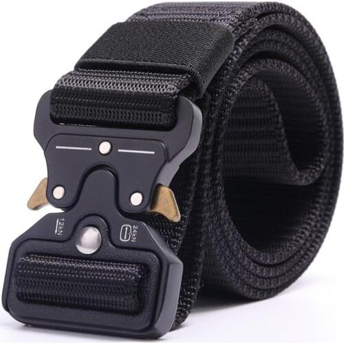 3.8cm Canvas Belt Quick Release Metal Buckle Nylon Training Belt Tactical Sport Belt Army Military Adjustable Outdoor Waistband