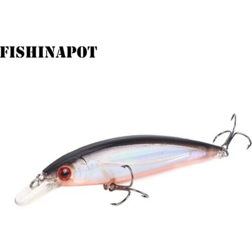 FISHINAPOT 1Pcs Floating 11cm/13.6g Minnow Fishing Lure Laser Lifelike Hard Bait 3D Eyes Wobblers Carp Crankbait Fishing Tackle
