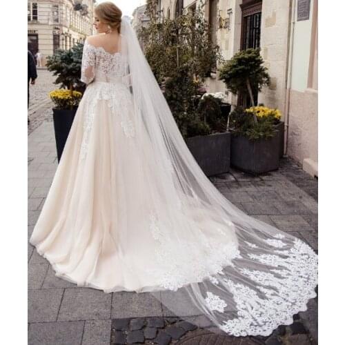 Wedding Lace Cathedral Veil Applique Veil , Bridal veil , Cathedral veil , White veil , Ivory veil,Cathedral long veil