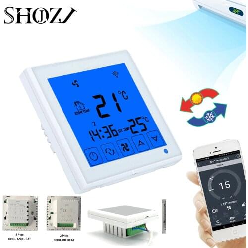 WiFi Smart Thermostat 2p 4p Central Air conditioner Cooling Heating for Fan Coil Unit Room Temperature Controller SMART HOUESE