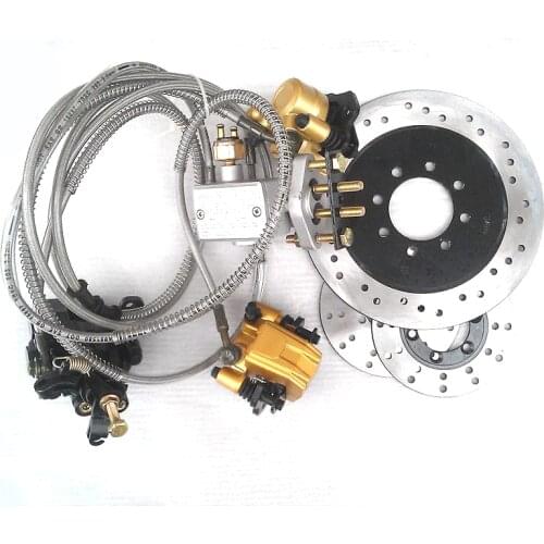 Go kart part Hydraulic Front Rear Brake Calipers Pad Assembly System & brake disc for 150cc 250cc ATV Quad Dirt Bike Dune Buggy