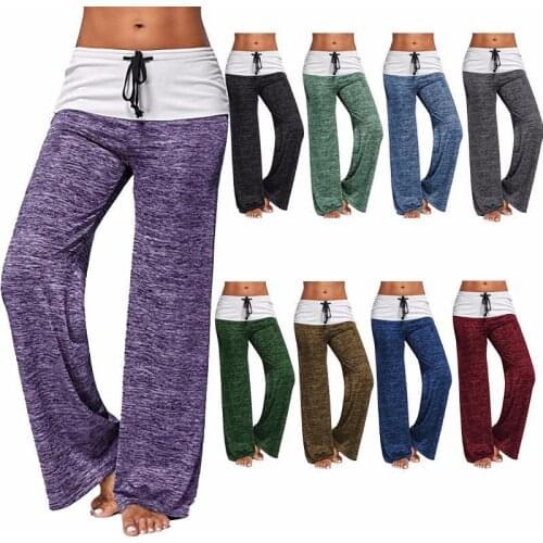 Women Loose Pants Casual Comfortable Drawstring Wide Leg Pants Female Fashion Solid Color Long Trousers Sweatpants Plus Size