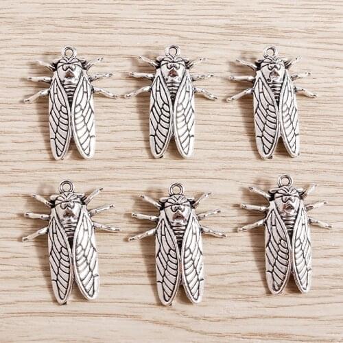 10pcs 22*27mm Alloy Antique Silver Color Moth Charms for Jewelry Making Necklaces Earrings Pendants Making Accessories DIY Craft
