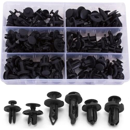 102pcs 6.3mm 8mm 9mm 10mm Auto Fastener Clip Mixed Car Body Push Retainer Pin Rivet Bumper Door Trim Panel Retainer Fastener Kit