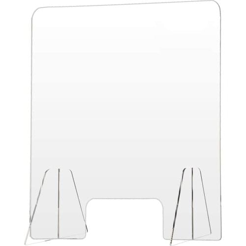 16inchx24inch Plexiglass Shield Clear Acrylic Sneeze Screen Guard For Counter,Office,Reception Desk With Transaction Window