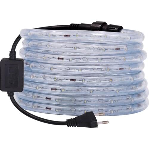 220V LED Neon Strip Light 360 Round Two-wire Rope 36LEDs/M Flexible LED Tape Waterproof RGB LED Strip Light EU Plug for Decor
