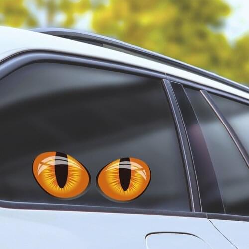 1Pair Cute Simulation Cat Eyes 3D Car Stickers For Rearview Mirror Car Sticker Accessories Car Head Cover Windows Decoration