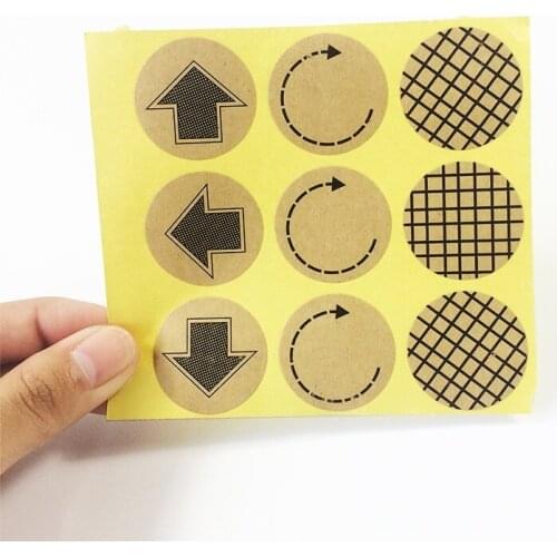 450PCS/Lot Lattice & Arrow series Round Kraft paper Sticker for Handmade Products Gift seal sticker 30mm Wholesale