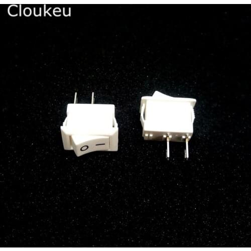 5Pcs 10*15MM Rocker Switch White KCD11-101 2Pin 2File Seesaw Power switch 3A250V