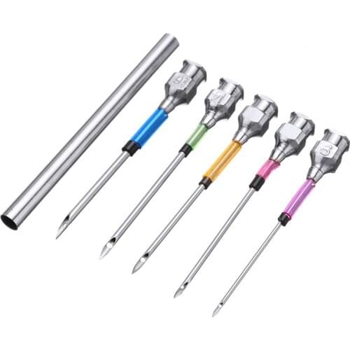 5pcs Metal Embroidery Stitching Punch Needle Sewing Needlepoint Kits Tool Set With Tube For DIY Hand Embroidery Cross Stitch