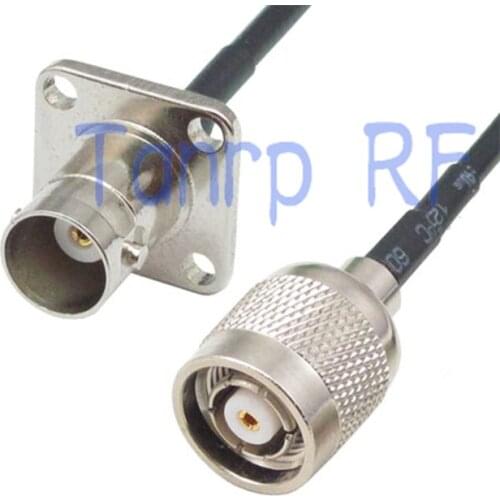 50CM Pigtail coaxial jumper cable RG174 extension 20in RP-TNC male plug to BNC female with 4 hole panel RF connector adapter