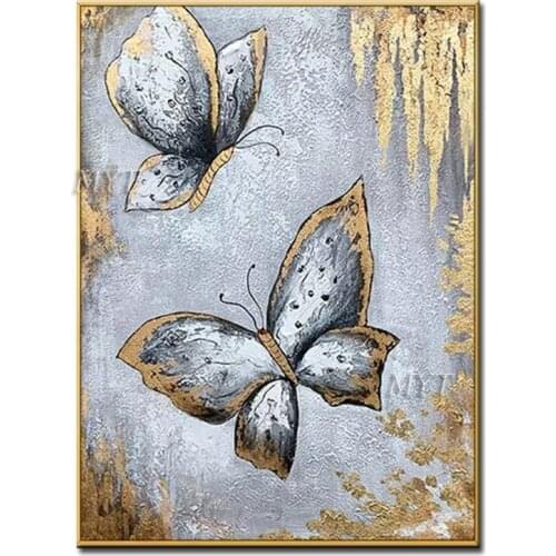 Butterfly Animal Unframed 100% Hand Painted Abstract Paintings On Canvas Wall Art Pictures Painting For Live Room Home Decor