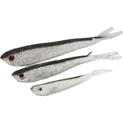 5pcs/lot Shining Lure 7.5/10/13cm Silicone Swimbaits isca Artificial Worm Soft Bait Fish Wobblers Bass Carp Flying Fishing Lure