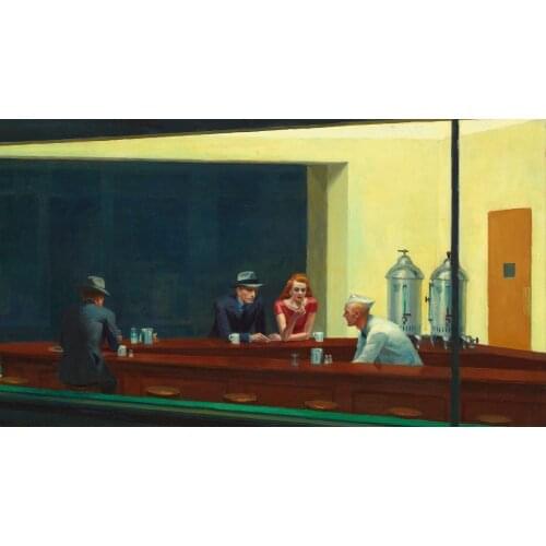More Style Choose Edward Hopper: Nighthawks Film Print Silk Poster Home Wall Decor 24x36inch