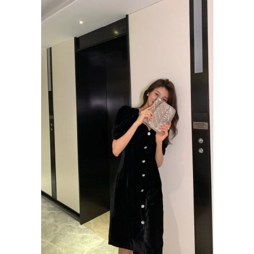 Garbociaga Heavy Industry Quality Black Velvet Dress