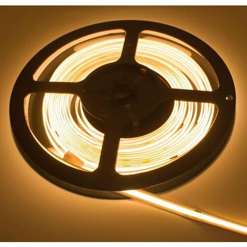 COB LED Strip Light DC 12V Flexible Luces Led Light Bar 300/384/528 Leds/M High Density COB Led Tape Room Decor Natural White 5M