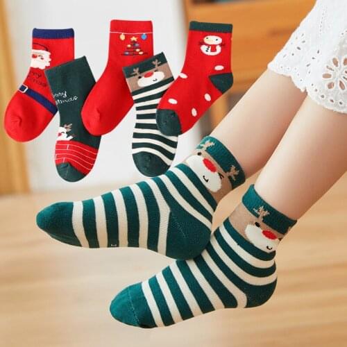 5Pairs/lot Baby Christmas Gift for Newborns Childrens Cotton Knit Kids Santa Claus Anime Clothing Toddlers Socks Girls Kids Boy