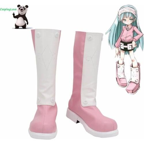 CosplayLove SHAMAN KING PILICA Pink White Shoes Cosplay Long Boots Leather Custom Made For Girl Female