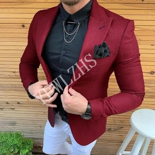 Handsome Groomsmen Peak Lapel Groom Tuxedos Mens Wedding Dress Man Jacket Blazer Prom Dinner (Jacket+Pants+Tie) A056