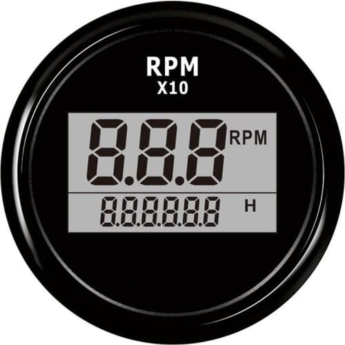 Boat LED Digital Tachometer Engine Hour Meter Marine Outboard RV RPM Meter Gauge