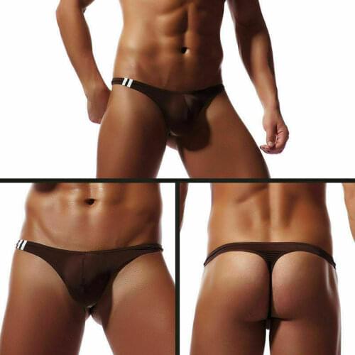 Mens Underwear Lingerie G-strings Smooth Briefs Underpants Bikini Breathable Thongs Underpants Men Low Waist Panties