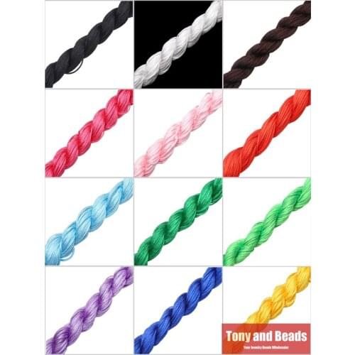 1Roll 20 Yard ) 1.0mm Chinese Knot Nylon Thread Cord Pick 12Colors For Jewelry