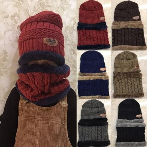 New Toddler Kids Girl&Boy Baby Infant Winter Warm Crochet Knit Hat Beanie Cap 2PCS Baby Hat