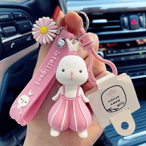Original Cartoon Rabbit Key Chain Cute Bag Pendant Fashion Couples Accessories Personality Car Keychain