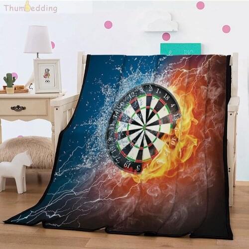 Thumbedding Dart Board Flannel Designer Blanket for Beds 3D Sport Throw Blanket Comfortable Material Soft Touching Bedspread