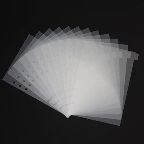 PVC Transparent Portable A5 Notebook Spiral Binder Index Separator Page Dividers Diary Book Sticker Stationery Useful Durable