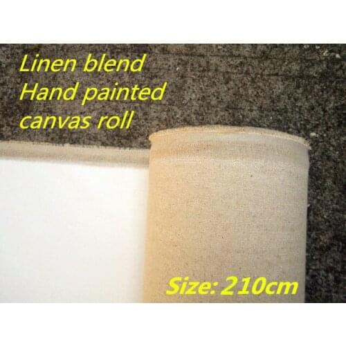 2.1m wide 400g linen blend fine texture painting canvas roll for artist