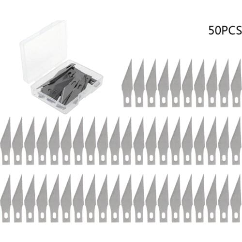 50pcs Steel Replacement Hobby Blade for Carving Knife DIY Art Work Cutting Paper