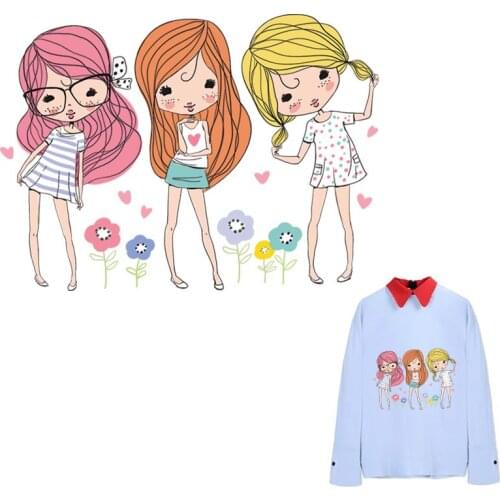 Flower Girls Stickers On Clothes Fashion Badges Washable Heat Transfer Diy Accessory New Design Clothing Patches