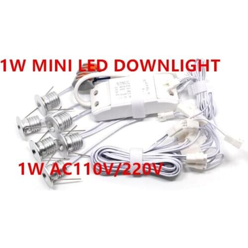 SUPER Dimmable 1W LED Spot Light LED Cabinet Light LED Downlight 1W MINI AC110V/220V 6pcs/lot Free shipping