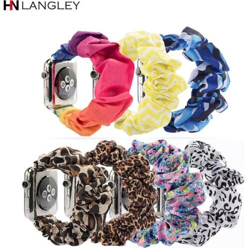 Women Girls Scrunchie Elastic Watch Band for Apple Watch Band 38mm/40mm 42mm/44mm Casual Women WristBand Strap Bracelet