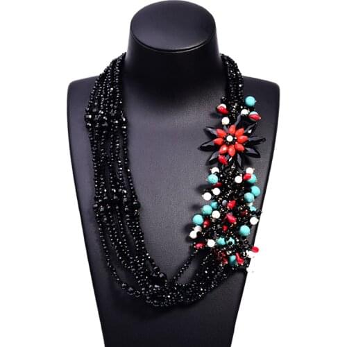 MOON GIRL Luxurious Full Crystal Beads Statement Necklace For Women Fashion High Quanlity Wedding Necklace Femme Dropshiping
