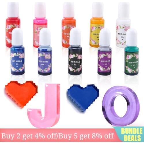 10 Colors Epoxy UV Resin Diffusion Pigment Liquid Coloring Colorant Dye Ink For Resin Jewelry Making Crafts Art Handmade DIY