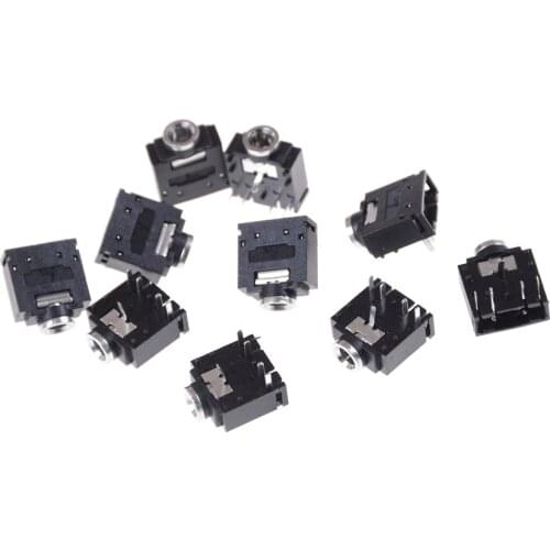 10 Pcs 5 Pin 3.5mm Female Audio Stereo Jack Socket PJ-307 PJ307 3F07 Audio Socket