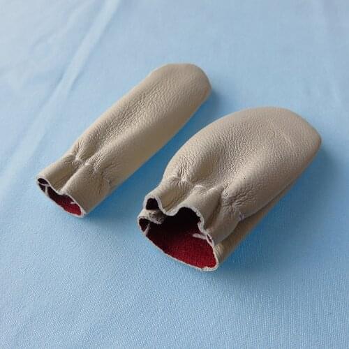 100 pairs Soft Finger and Thumb protector set 2 pcs/pair Grey Color Soft Leather Felting Needle Tool for finger Protection