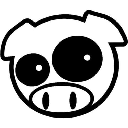 14*12CM MAD PIG MASCOT RALLY Fun Animal Car Stickers Motorcycle Decals Car Styling Black/Silver C2-0215