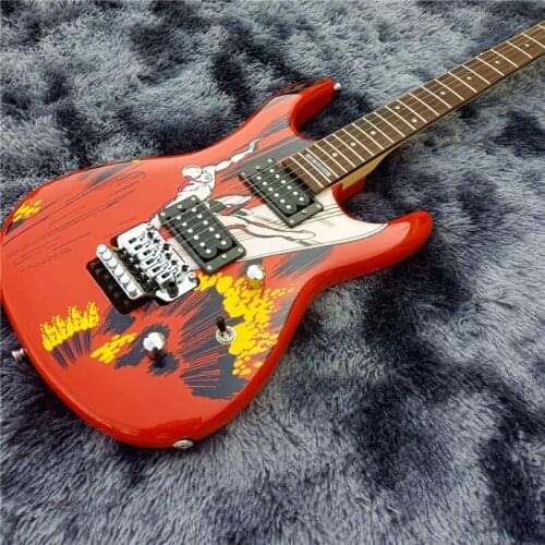 2021! NEW! High quality Floyd-rose electric guitar,sided stickers st electric guitar,Fingerboard inlaid ,free shipping
