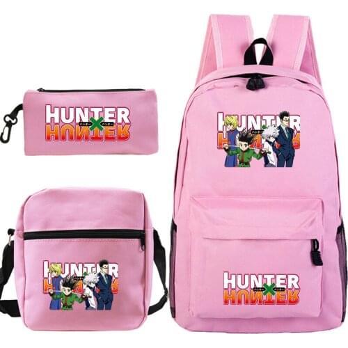 3pcs Set Hunter X Hunter Anime Children School Backpacks Cool Schoolbag Student Shoulder Bag for Boy Pen Pencil Bags