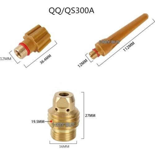 3Pieces/Lot Argon Arc Welding QQ/QS300A Accessories Gun Head Tail / The Air Guide Element
