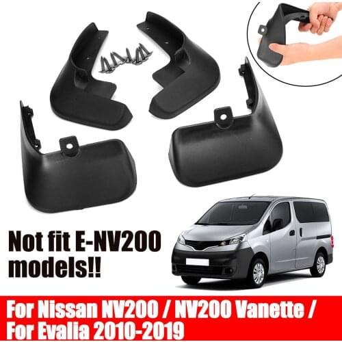 4pcs Set Front and Rear Mudguards Soft plastic Flexible Mud Flaps Splash Guards for Nissan NV200 Vanette Evalia 2010-2019 2018