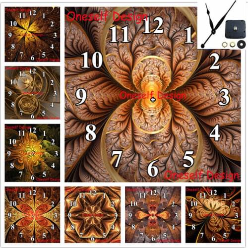 2021 diy diamond painting full with Mechanical clock flower 5d diamond embroidery full clock diamond mosaic sale wall sticker