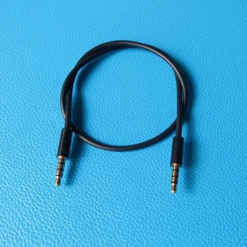 10pcs 40cm TPE 3.5mm male to male 4-poled audio cable gold plated