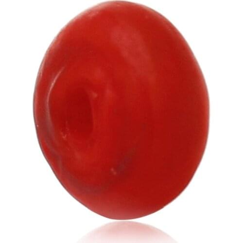 DoreenBeads Lampwork Glass Beads Abacus Red Frosted About 8mm( 3/8") x 4mm( 1/8"), Hole: Approx 2mm, 50 PCs