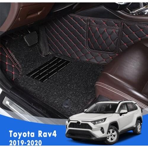 Double Layer Wire Loop Carpets Car Floor Mats For Toyota Rav4 Rav 4 XA50 50 2019 2020 Interior Accessories Automoblies Styling