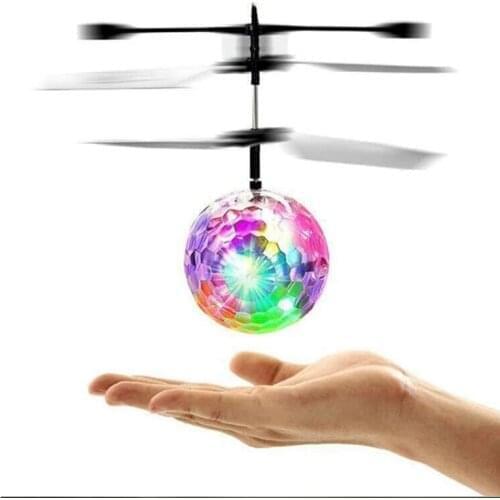 Colorful Induction Mini Fly Flash Ball Toys Remote Control Helicopter Flying Drone Flying Crystone Ball Suspension Toy